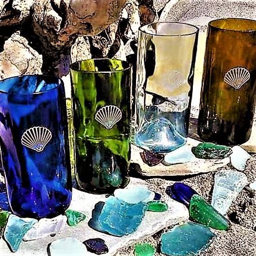 Set of Four Glasses 'Seaglass'