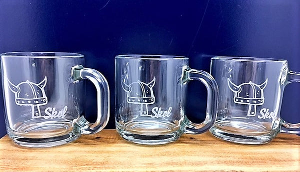 Custom design Glass Coffee Mugs~Set of two