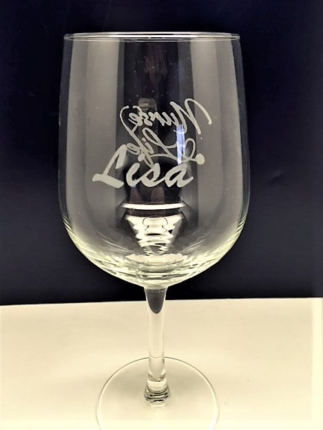 Custom design Stemmed Wine glass – Doolittle Custom Engraving LLC