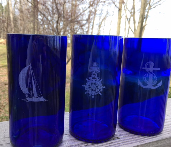 Recycled Blue Glass Tumbler